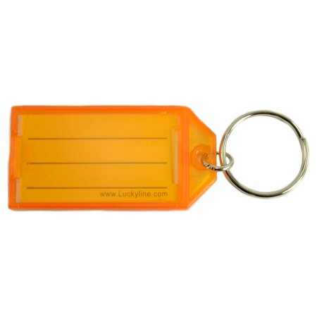 MIDWEST FASTENER Orange Plastic Ring Key Tags with Splits 6PK 35564